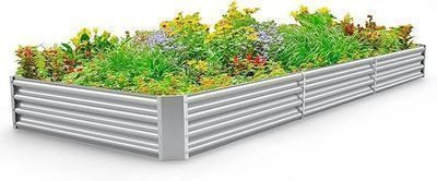 Land Guard 12' x 4' x 1' Galvanized Raised Garden Bed Kit