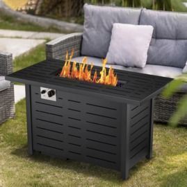 25" H x 43" W Iron Propane Outdoor Fire Pit Table