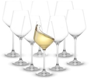 JoyJolt Layla Stemmed White Wine Glasses, Set of 8