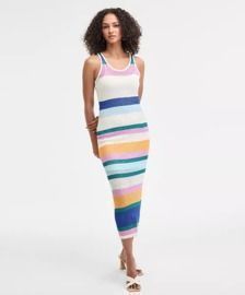 Bar III Women's Striped Crochet Tank Dress