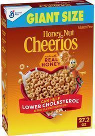 Honey Nut Cheerios Heart Healthy Breakfast Cereal, Giant Size, 27.2oz