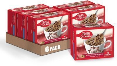 Betty Crocker Mug Treats Soft-Baked Chocolate Chip Cookie Mix w/ Fudge Topping, 4ct, 6pk