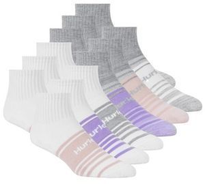 Hurley Women's Quarter Crew Socks, 12pr