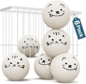 Delomo 6pk Wool Dryer Balls with Holder