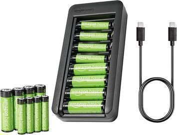 Amazon Basics Rechargeable NiMh Battery Charger w/ 8 AAA 800mAh + 8 AA 2000mAh - Prime Exclusive