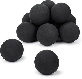 GRISUN Black Round Ceramic Fire Balls, 12ct