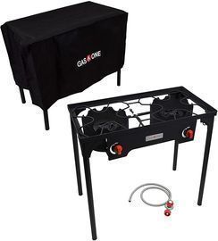 GasOne Two Burner Propane Camp Stove with Cover