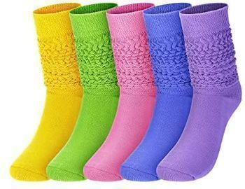 80s Neon Slouch Socks, 5pr