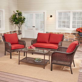 Mainstays Tuscany Ridge 4pc Conversation Set, Red
