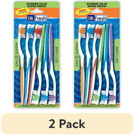 Dr. Fresh Toothbrushes with Tongue Cleaner for Adults, Soft, 6ct, 2pk