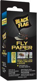 Black Flag Fly Paper Insect Trap, 4ct, 24pk