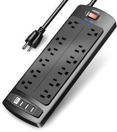 ONDOG Surge Protector with 12 Outlets and 4 USB Ports