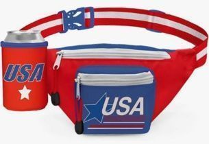 Tipsy Elves American Flag Fanny Packs with Drink Holder