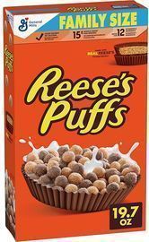 REESES PUFFS Chocolatey Peanut Butter Cereal, Family Size, 19.7oz