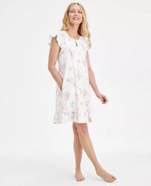 Women's Cotton Flutter-Sleeve Chemise